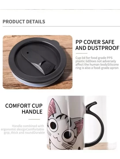 Taza Tazón Gato Chi 600ml + Tapa + Cuchara + Bombilla - Imagen 4