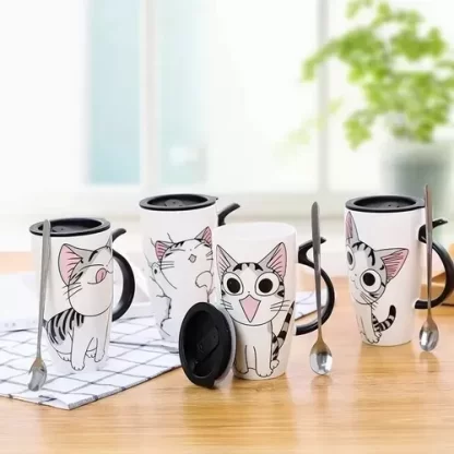 Taza Tazón Gato Chi 600ml + Tapa + Cuchara + Bombilla - Imagen 2