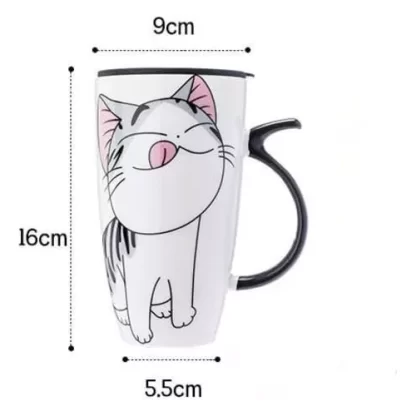 Taza Tazón Gato Chi 600ml + Tapa + Cuchara + Bombilla - Imagen 5